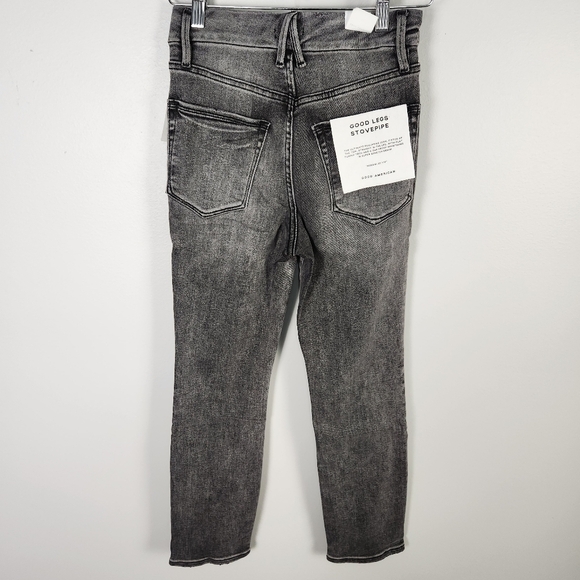 NWT Good American Good Legs Stovepipe Cigarette Jeans in Washed Black 4/27 #0187 - Picture 6 of 15